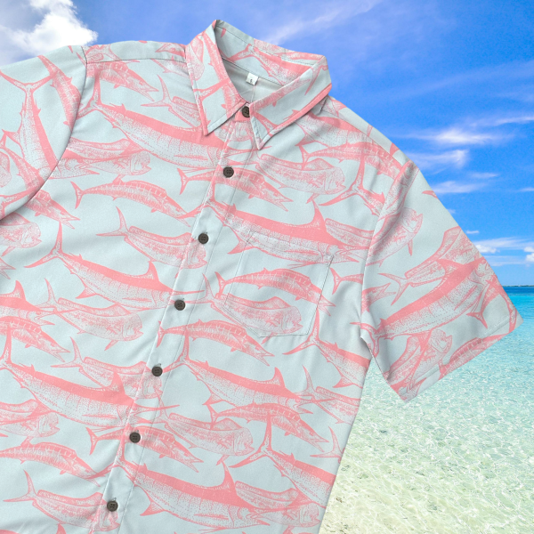 Tommy - Gamefishing Button-Up with Marlin, Dolphin Fish & Wahoo.