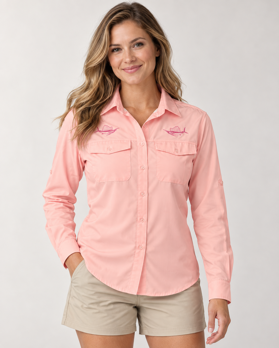 Ladies Easy Fisher Pink model shot Ladies Easy Fisher Pink model shot